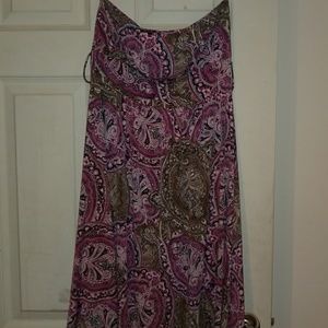 Strapless paisley dress